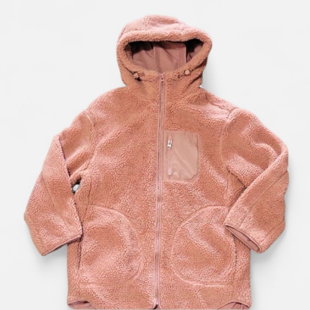 H&M Cozy Sherpa Jacket / Dusty Rose Pink / Size S (Oversized) / GUC